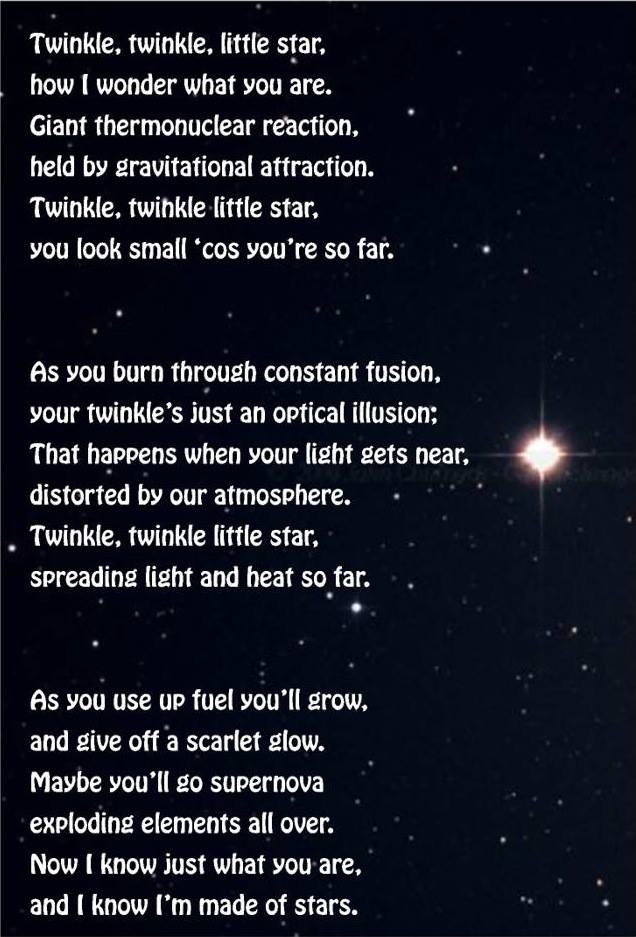 star, space, science, poem
