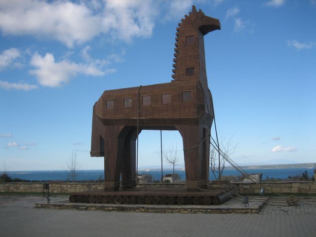 trojan horse irl, wood, sculpture