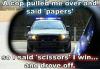 rock paper scissors, pulled over by cop, meme, joke