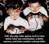 kids who played video games, problem solving skills, hand-eye coordination