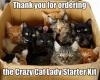 thank you for ordering the crazy cat lady starter kit