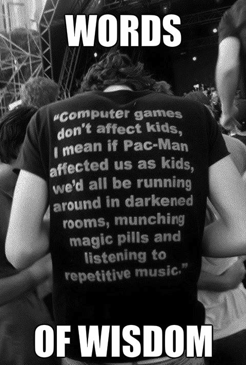 pac man, words of wisdom, tshirt