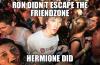 sudden clarity clarence, harry potter, ron, hermione, friend zone