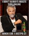 justpo.st, most interesting web site, meme, advertising, promotion, I don't always waste time online