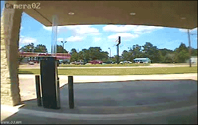 gif, truck, fail, gas station, accident, omg