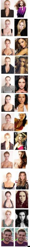 supermodels without make up, before and after