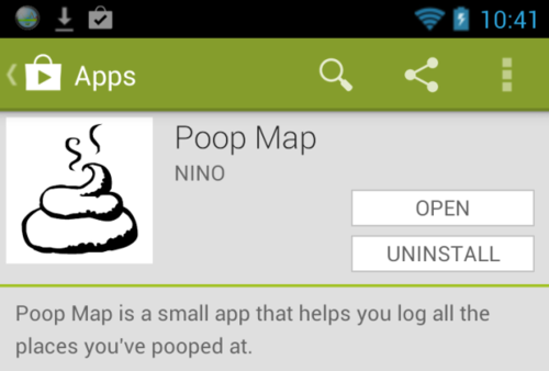 pooping location app, product, wtf, lol