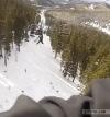 guy falls off chairlift, ouch, ski resort