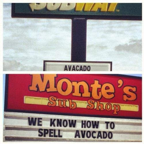 subway, avocado, sign wars, lol, spelling