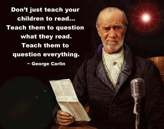 george carlin, read, question, quote