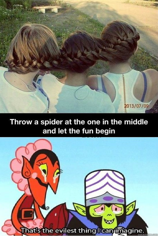 braids, hair, evil, troll, throw a spider