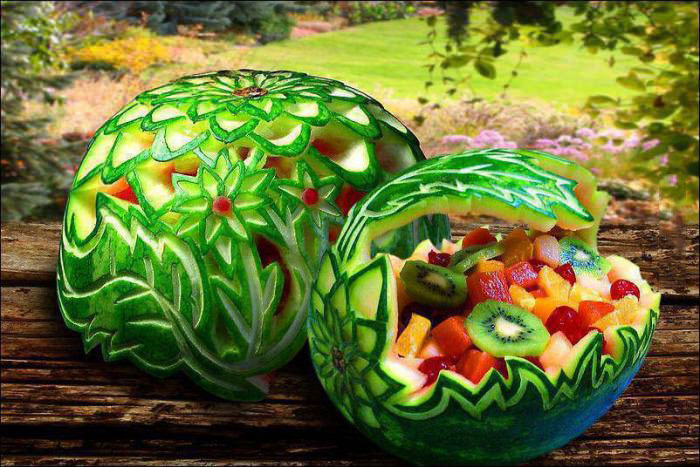 carving, art, win, watermelon, fruit bowl