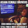 asian female drivers, sexist joke, crash