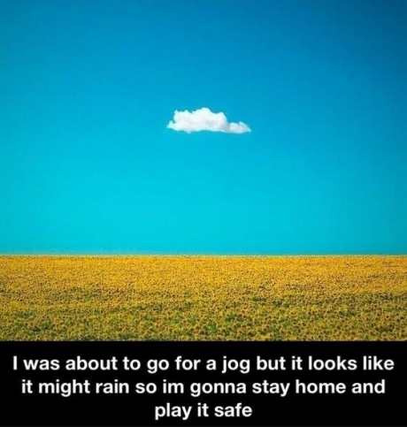 was about to go for a jog, cloud, field