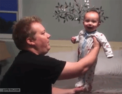gif, balancing, baby, laughing, cute