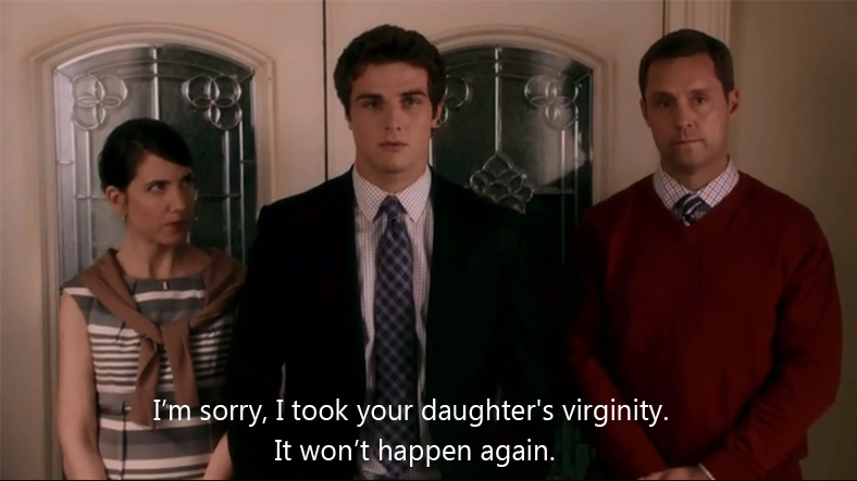 sorry i took your daughter's virginity, it won't happen again