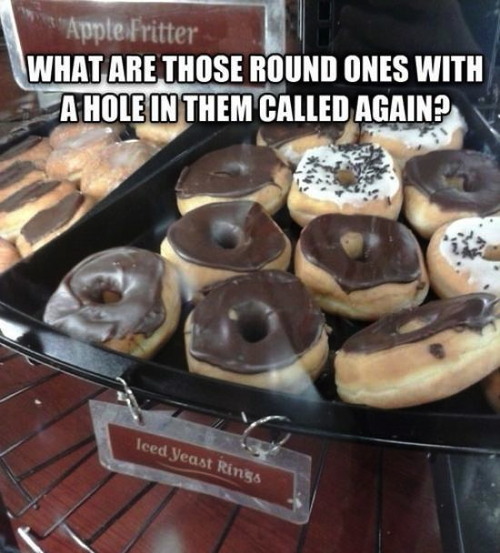 donuts, label, iced yeast rings