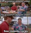 government shutdown, nobody cares, jurassic park, newman, meme