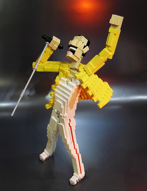 lego Freddie Mercury's famous pose, queen