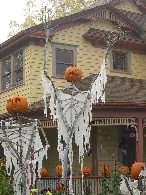 halloween decoration, win, pumpkin, skeleton