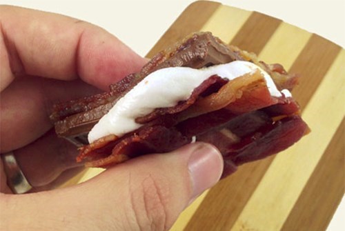 bacon, marshmallow, chocolate, smores