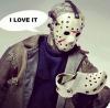 michael meyers, hockey mask, crocs, i love it