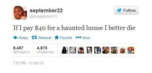 haunted house, 40$, twitter