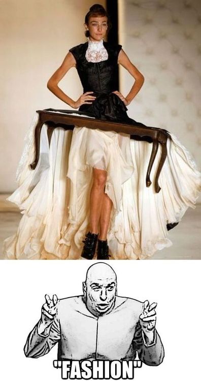table, dress, fashion, wtf