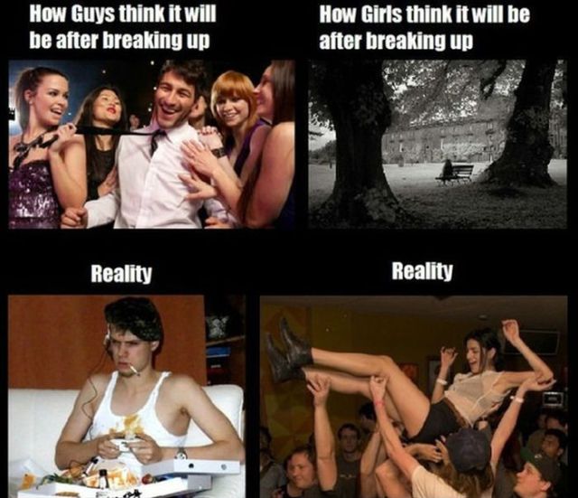 breaking up, expectation, reality, differences between guys and girls