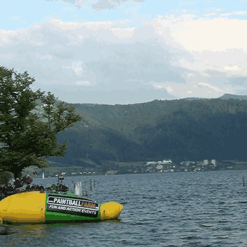 gif, giant air ballon, water launch
