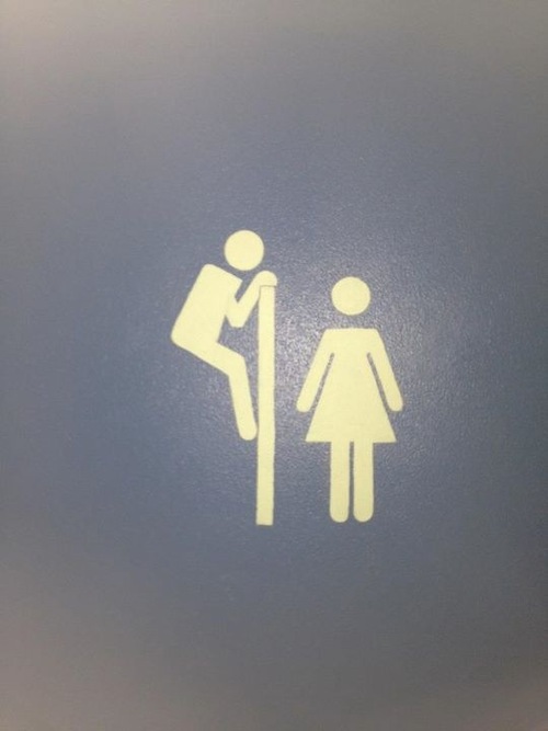 bathroom door symbols, lol, peeking over stall, wtf