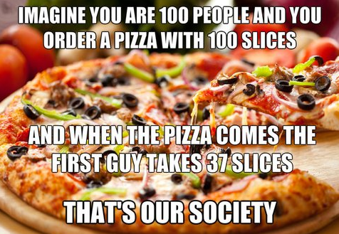pizza, society, wealth inequality