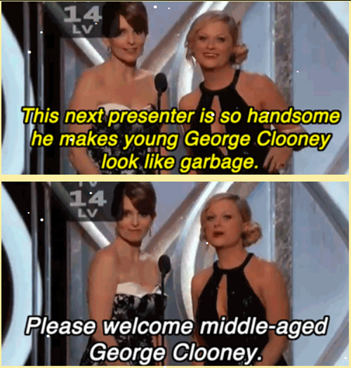 george clooney, awards show, presenters, joke