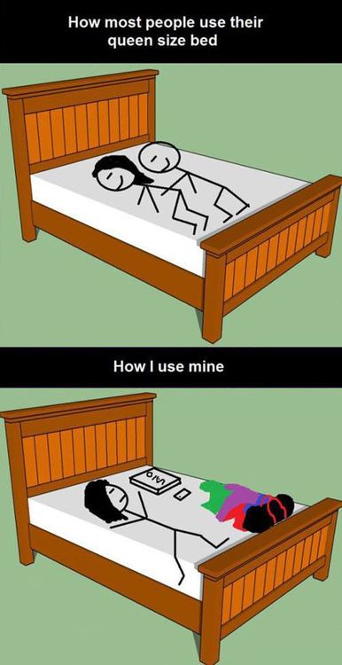 queen size bed, forever alone