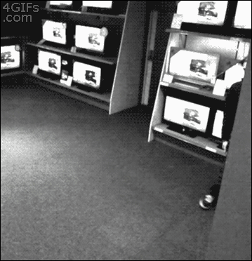 stealing a tv, lol, gif, security cameras