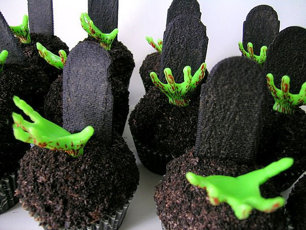 zombie cupcakes, halloween, food