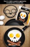 egg mould, skull, funny side up, product, eggs and bacon, breakfast
