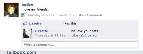 that awkward moment when your friends like your cats more than you do