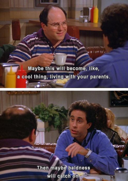 seinfeld, living with your parents, baldness