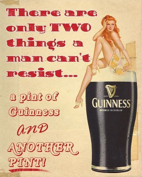 two things a man can't resist, Guinness ad