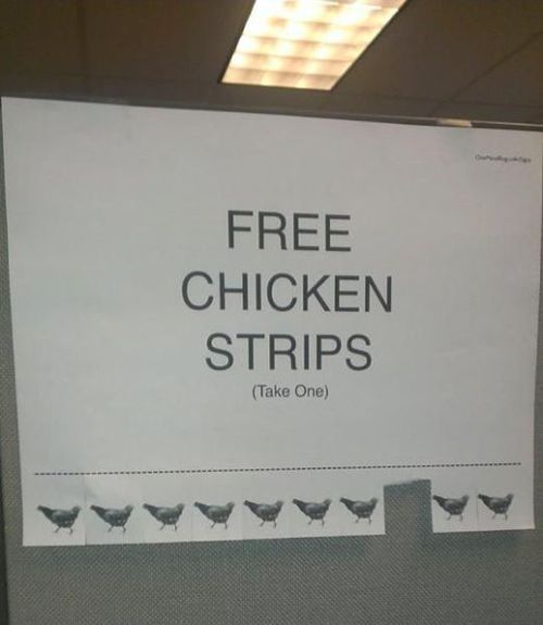 free chicken strips, troll