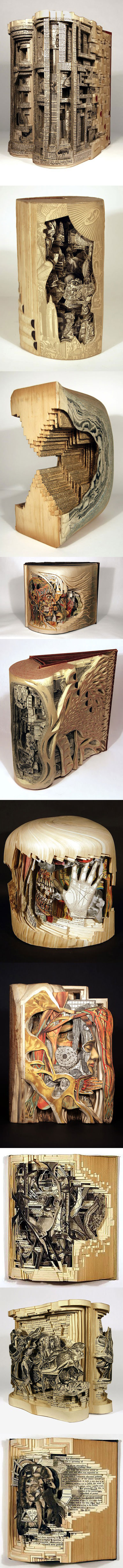 book carving, art, sculptures, compilation, talent