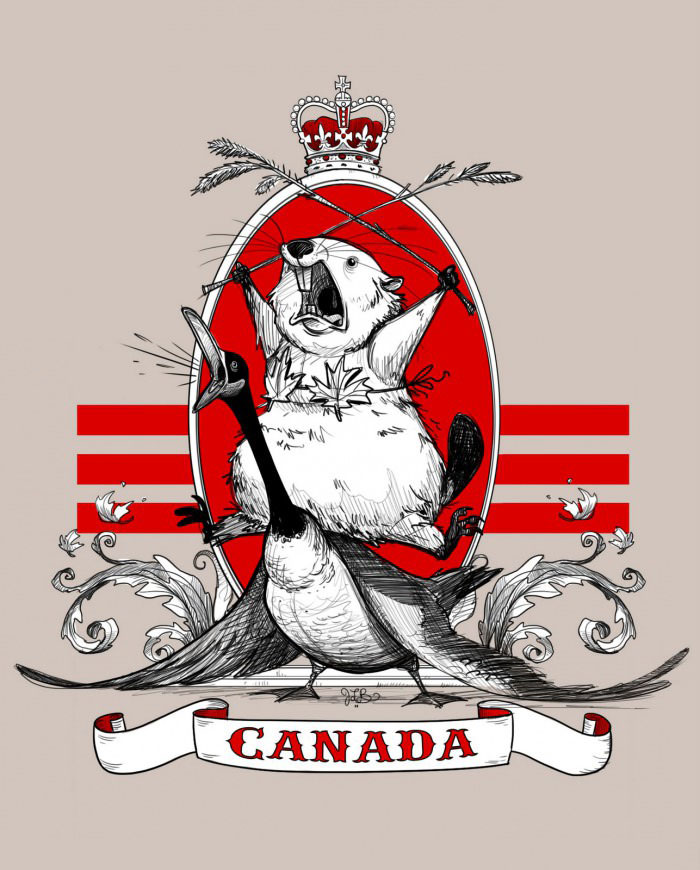 canada, beaver, loon, wheat, waves, lol, fan art