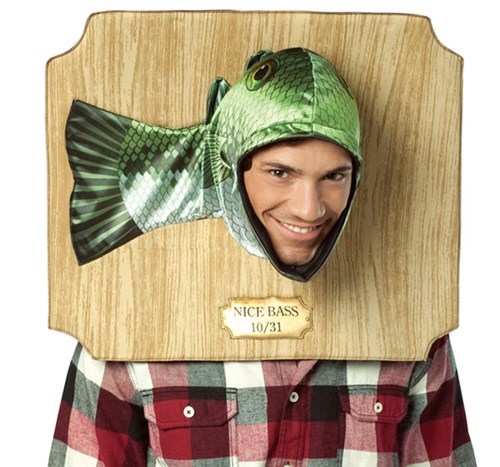 fish on plaque, costume, lol