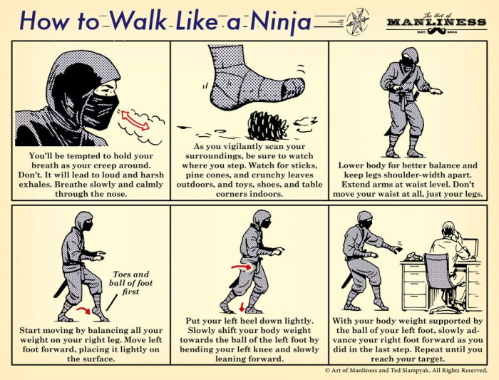 how to walk like a ninja, manliness, lol