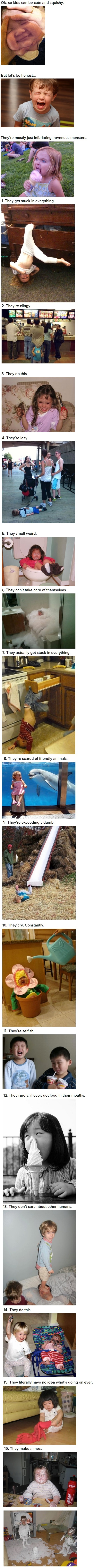 kids, 16 reasons why they are horrible
