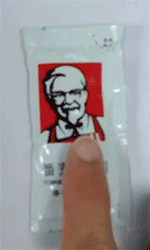 ketchup pack, kfc, squeeze, lol, gif