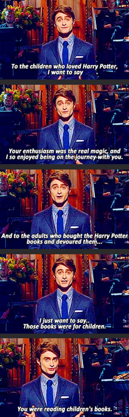 harry potter, daniel radcliffe, to all the children and parents