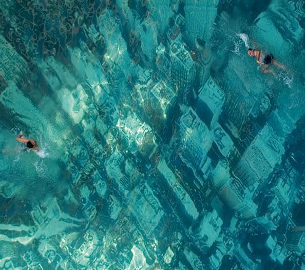 underwater city, swimming