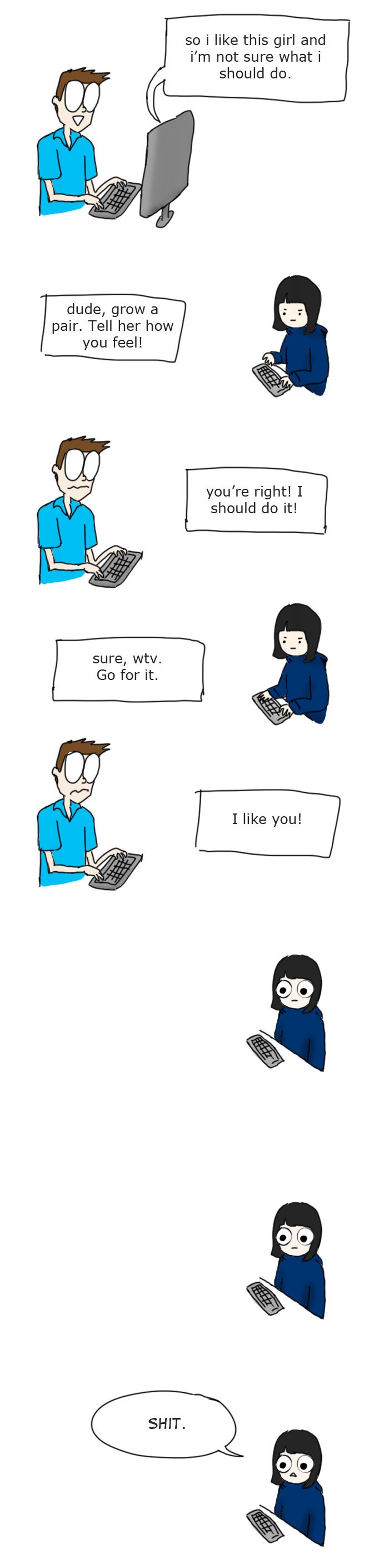 how to tell a girl you like her, internet, awkward